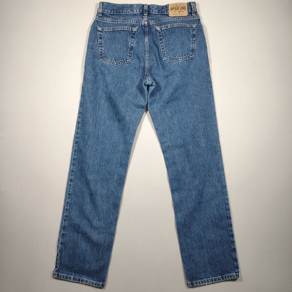 Gap Jeans Women 8 Blue Low Rise Straight Leg Solid Cotton Denim - Picture 2 of 8